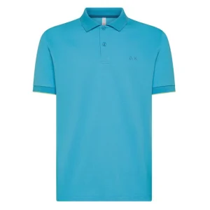 Sun68 Polo Profilo Sottile Contrasto A35110 Turchese