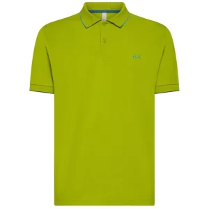 Sun68 Polo Profilo Sottile Contrasto A35110 Verde