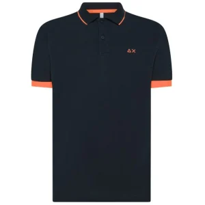 Sun68 Polo con Profili Fluo A35120 Blu Navy