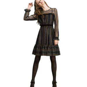 TWINSET ABITO CORTO IN PIZZO LUREX 192TT2363