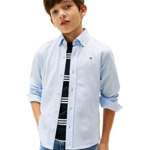 Tommy Hilfiger Camicia in Cotone Piquet KB0KB09551 Azzurro