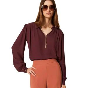 Twinset Blusa in Viscosa 252TP2291 Vinaccia