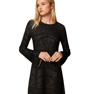 Twinset Mini Abito in Maglia Traforata 252TP3380 Nero