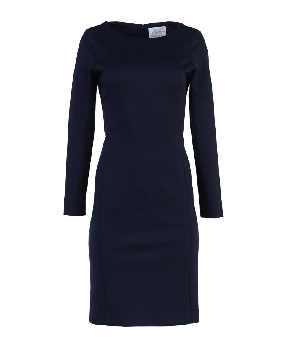 Vicario CInque Abito a Tubino in Punto Milano Diagonale ARMES432 Blu