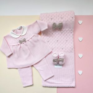 Set nascita punto smock 3 pezzi