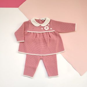 Completino fiore bon bon rosa antico