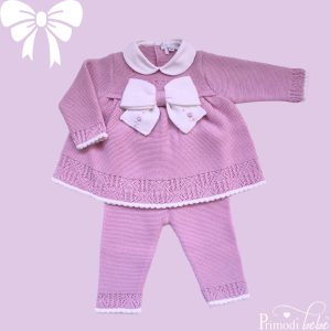 Completino fiocco ricamato lilla latte 🎀🎀