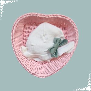 Cappellino lana fiocco velluto verde🌿