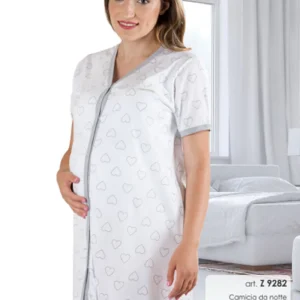 Z9282 CAMICIA DA NOTTE DONNA M/M APERTA MAMINA