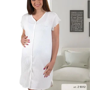 Z9312 CAMICIA DA NOTTE DONNA M/M APERTA MAMINA